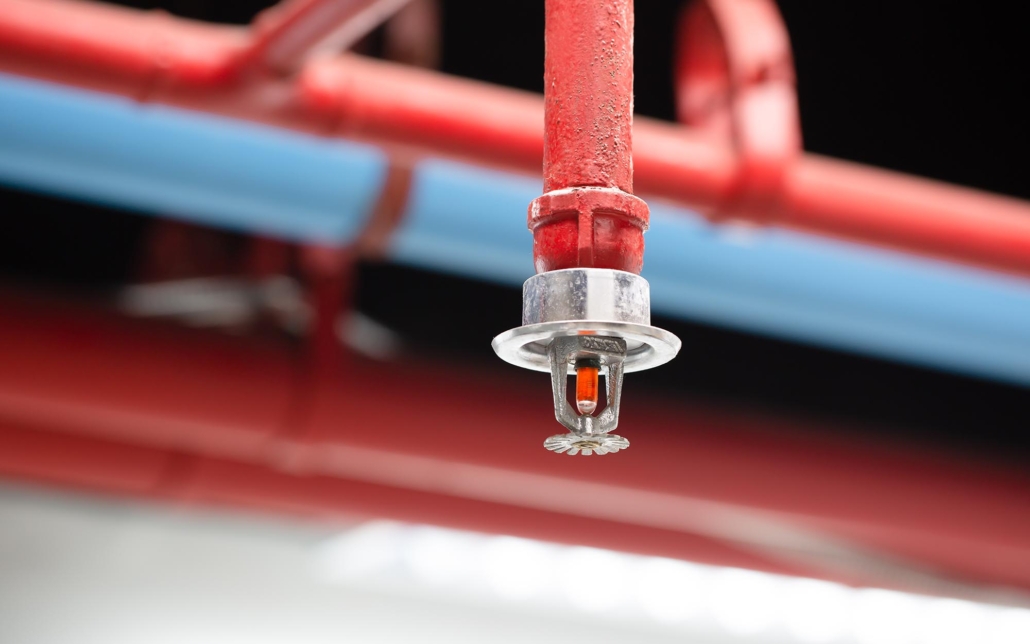 Fire Sprinkler System Installation Close Up